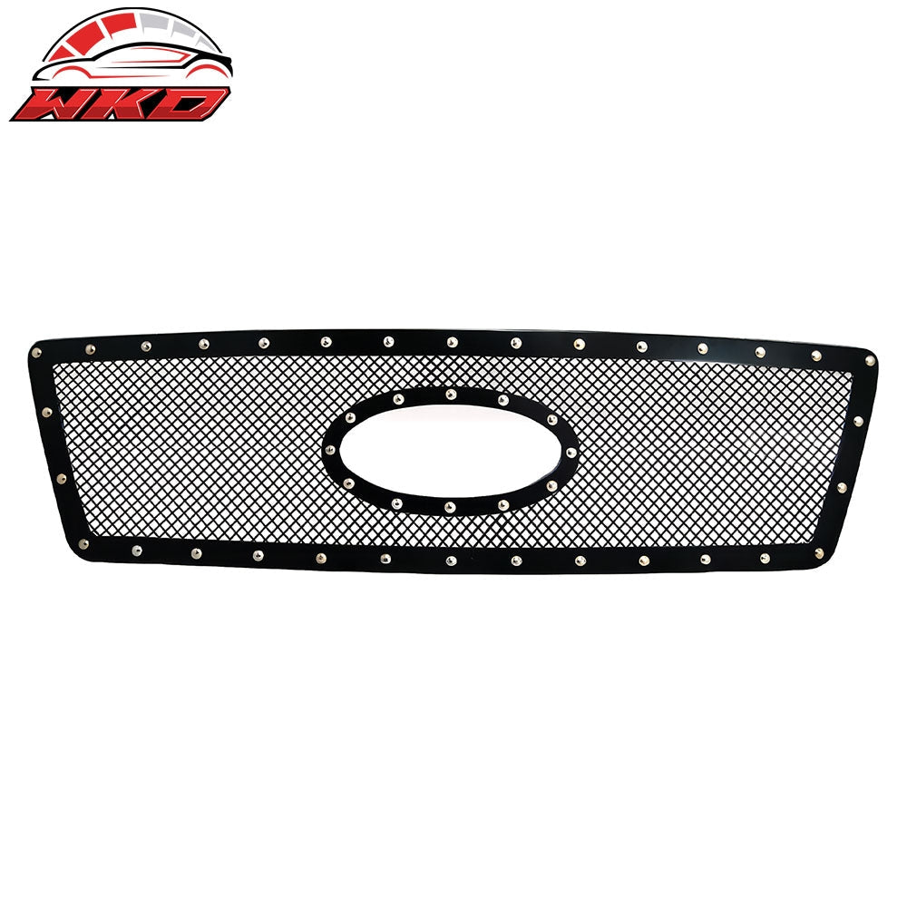 Wholesale 04-08 Ford F-150 Mesh Style Chrome Black Front Insert Grille Stainless Steel