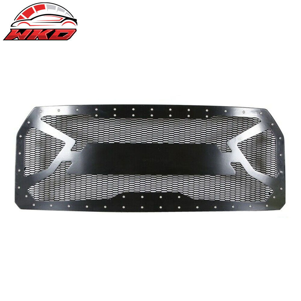 Fits 15-22 Ford F-150 Front Bumper Upper Hood Mesh Grille Guard Unpainted Black