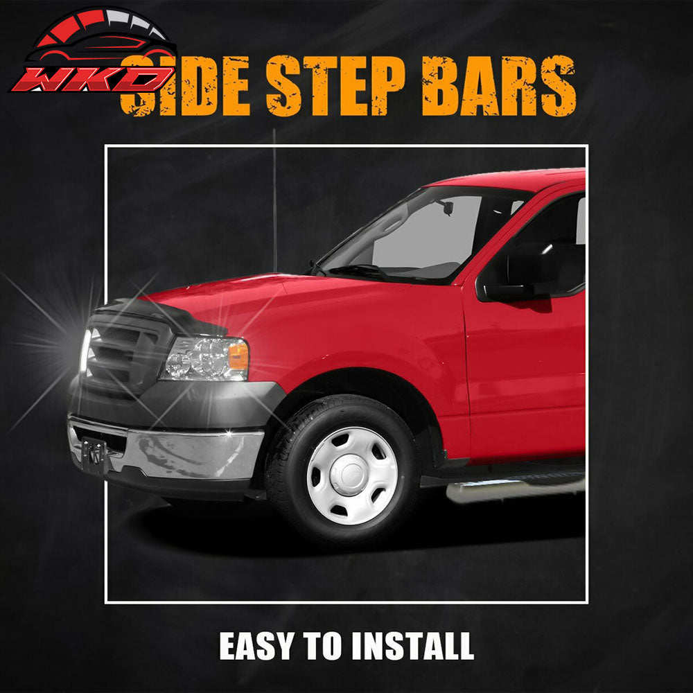 Fits 04-08 Ford F150 Regular Cab 4" Oval Chrome Side Step Nerf Bar Running Board