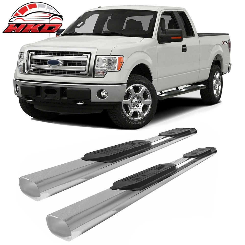 Fits 09-14 Ford F150 Super/Extended Cab 6" Side Step Nerf Bar Running Board Pair