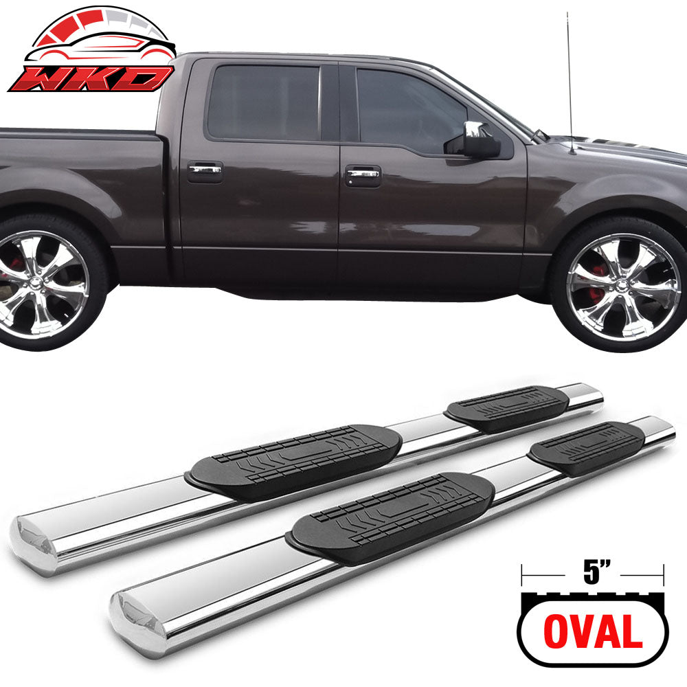 Fits 04-08 F150 Supercrew Cab 5 Inch Stainless Steel Side Steps Running Boards