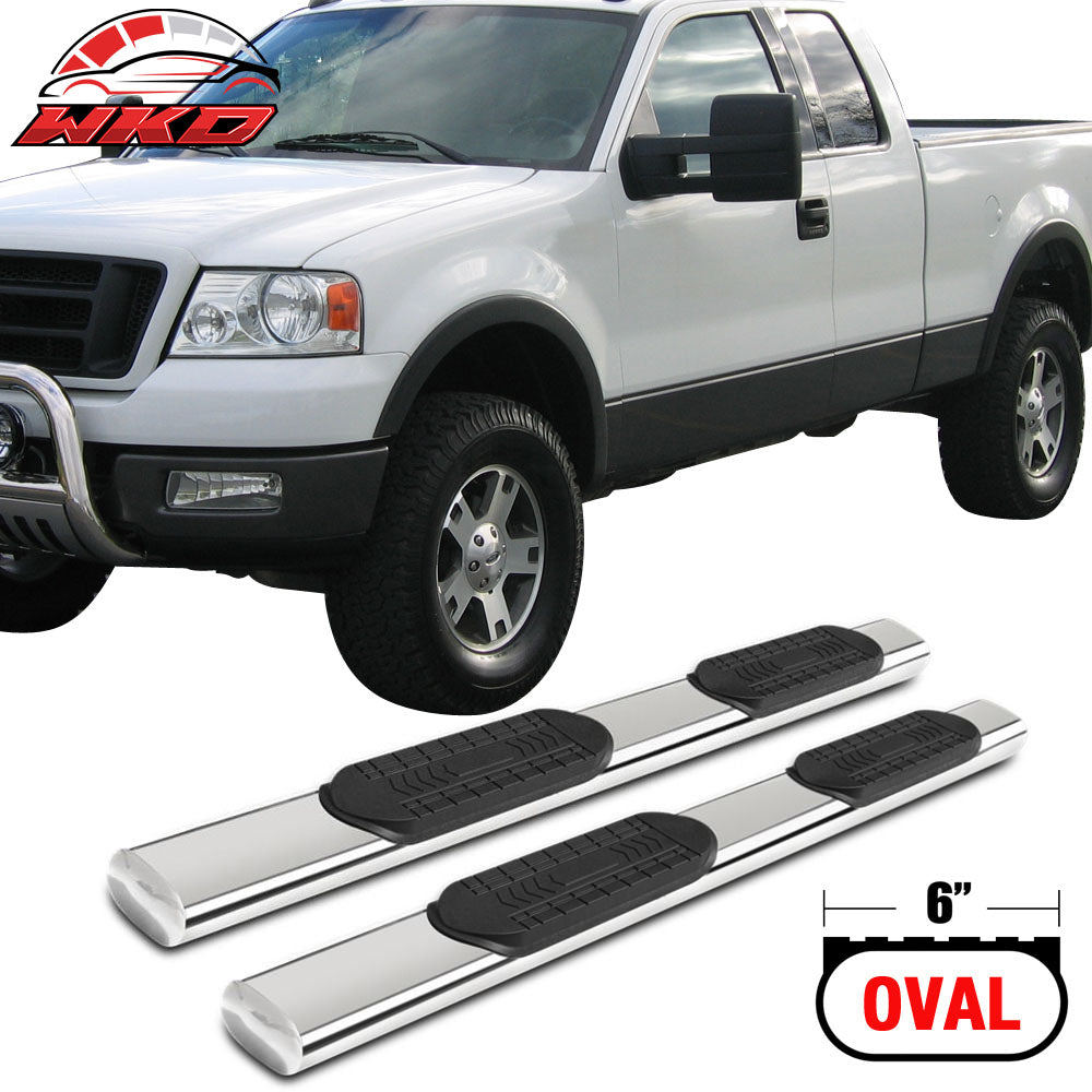 Fits 04-08 Ford F-150 Super/Extended Cab 6" Running Boards Side Step Nerf Bars