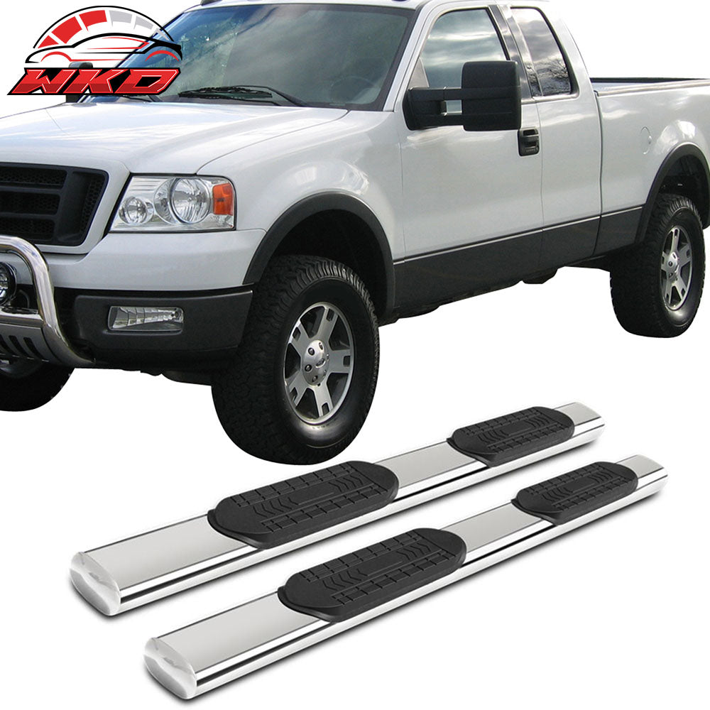 Fits 04-08 Ford F150 Super Cab 6" Oval Stainless Steel Side Steps Running Boards