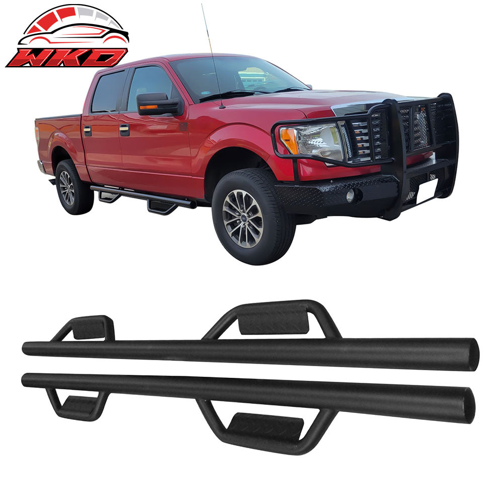 Fits 2009-2014 Ford F-150 Super Crew Cab 2PCS Running Boards Side Step Nerf Bars
