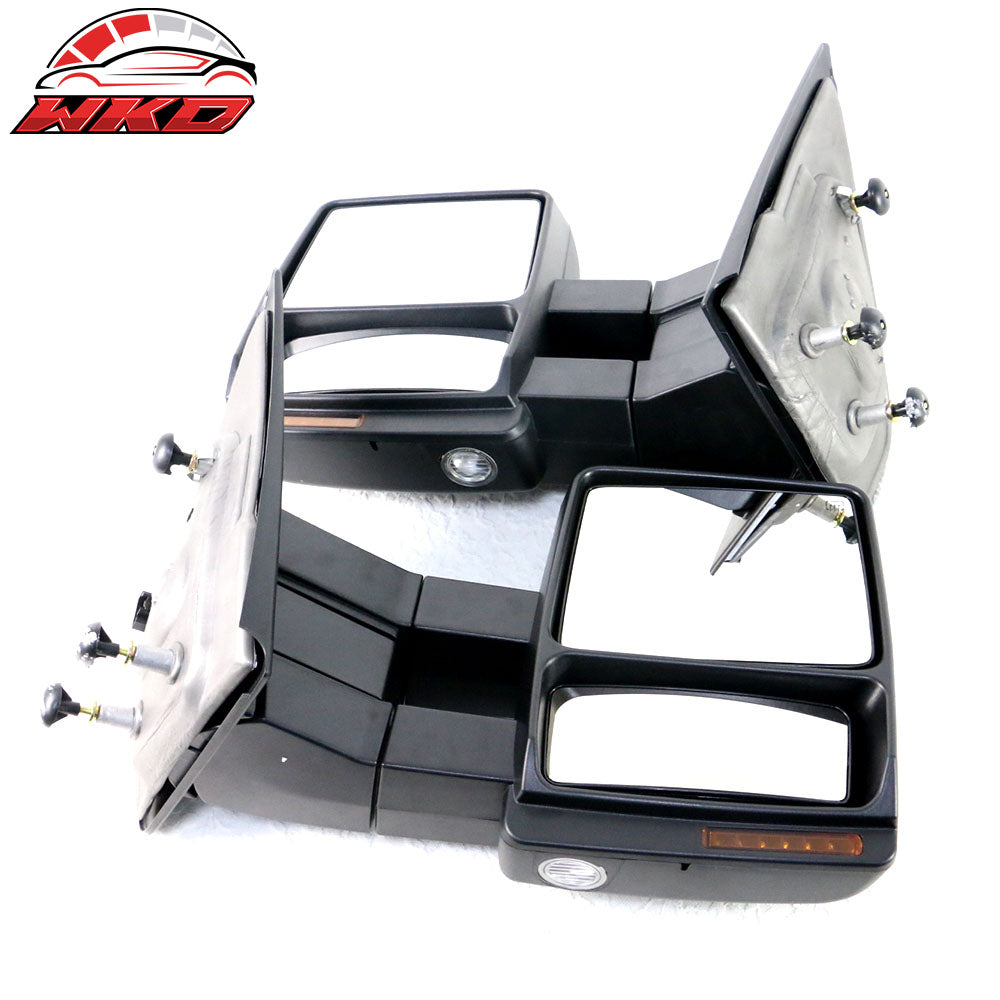 Fits 07-14 F150 Towing Mirrors Power Heated Turn Signal Puddle Light LH RH 2PC