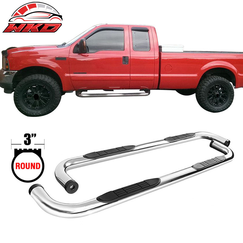 Fits 99-16 F250 F350 F450 Super Duty Cab Pickup 3Inch Stainless Steel Side Steps