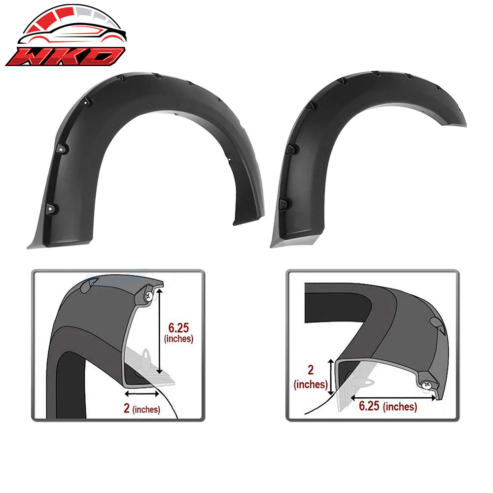 Fits 99-07 Ford F-250 F-350 Pocket Style Wheel Fender Flares Cover Smooth Black