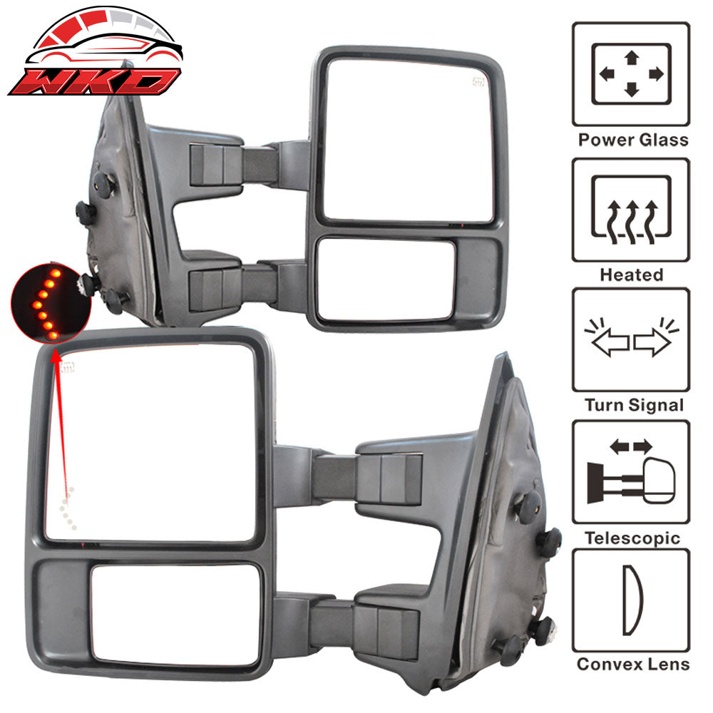 Fits 08-15 F250-F550 Super Duty Towing Mirrors Power Heated Signal Arrow Lamp