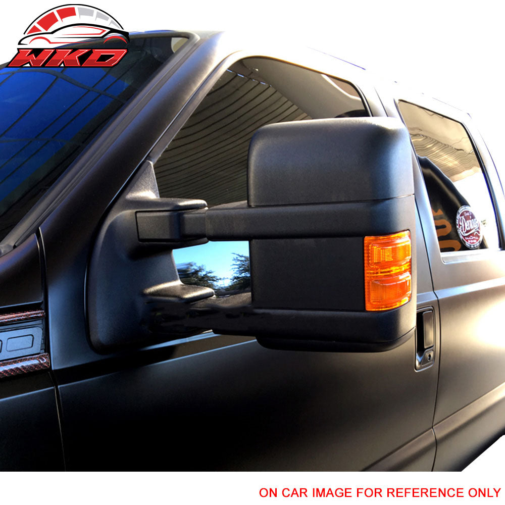 Fits 08-15 F250 Super Duty Towing Tow Mirrors Power Heated Signal Arrow Light