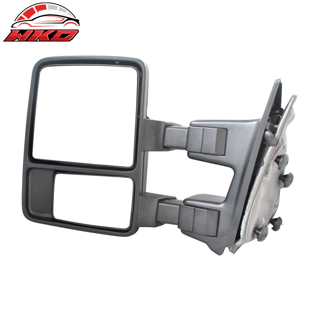 Fits 99-15 F250-F550 Superduty Side Towing Mirror Manual Signal Light Chrome 2PC