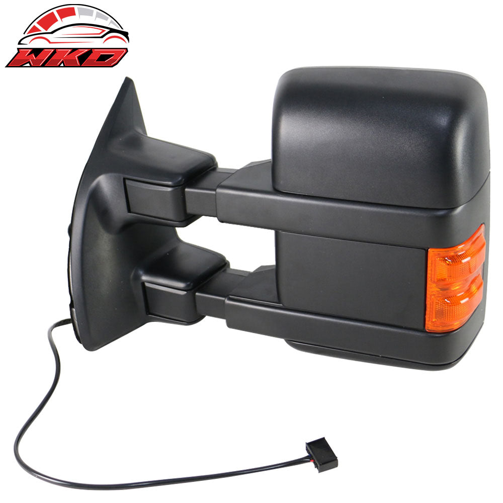 Functional Signal Light Fits 99-15 Ford F250-550 Tow Towing Mirrors Manual Pair