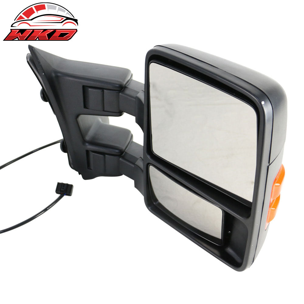 Functional Signal Light Fits 99-15 Ford F250-550 Tow Towing Mirrors Manual Pair