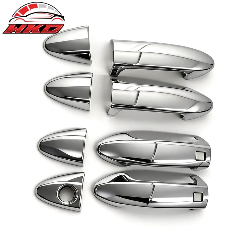Fits 11-16 Ford Fiesta Chrome ABS Door Handle Covers w/ 1 Key Hole& 2 Smart Keys