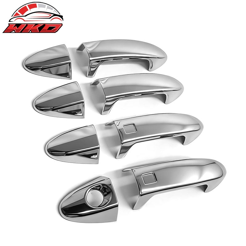 Fits 11-16 Ford Fiesta Chrome Door Handle Covers w/ 1 Key Hole; 2 Smart Keys