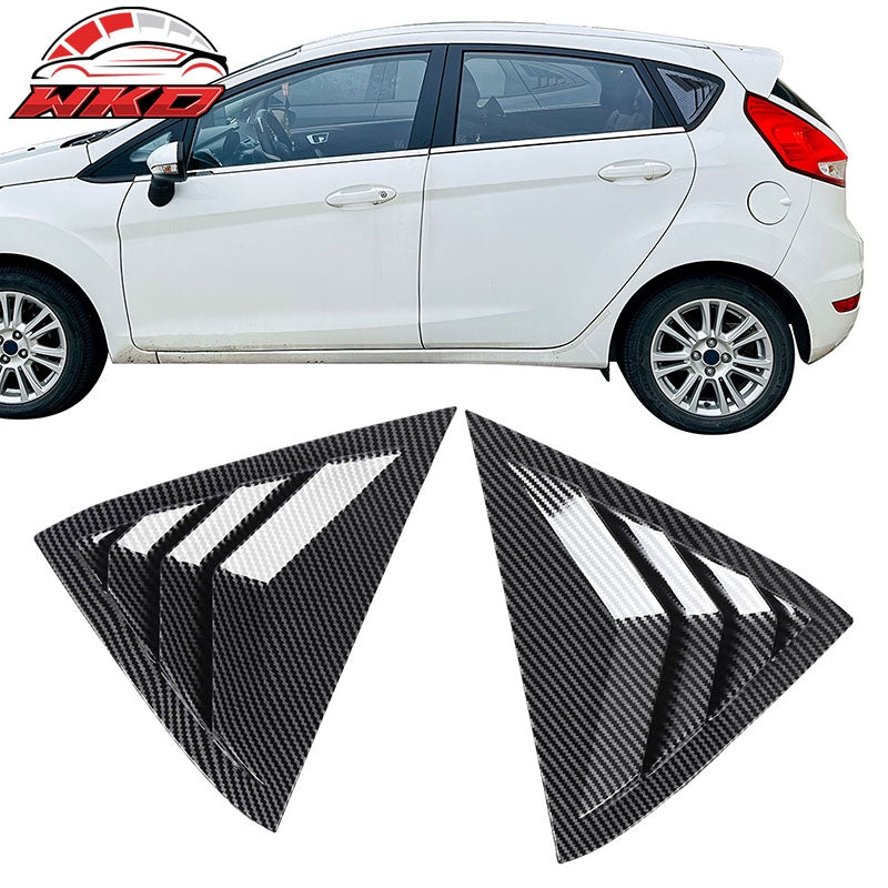 Wholesale 11-19 Ford Fiesta Hatchback Side Window Louvers Scoop Carbon Fiber Print
