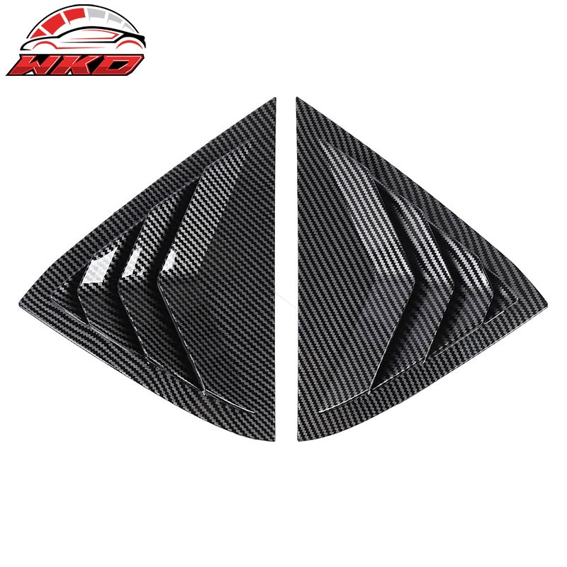 Fits 11-19 Ford Fiesta Hatchback Side Window Louvers Scoop Carbon Fiber Print