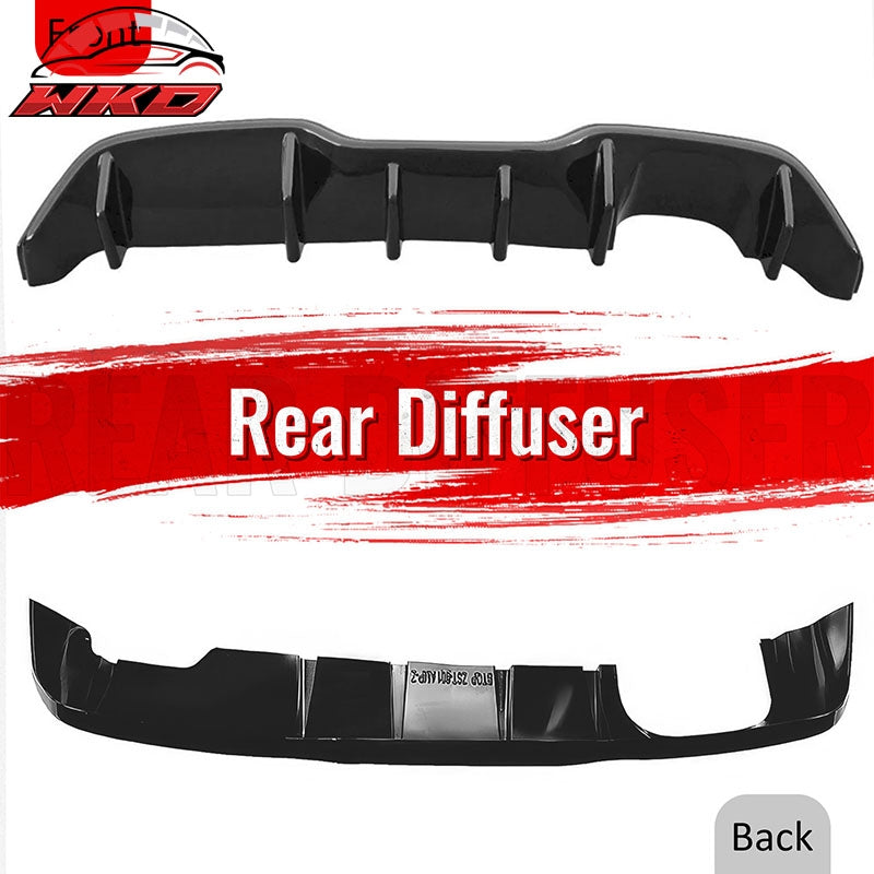 Wholesale 14-19 Ford Fiesta ST & ST Line IKON Style Rear Bumper Diffuser Gloss Black - Wikond Auto