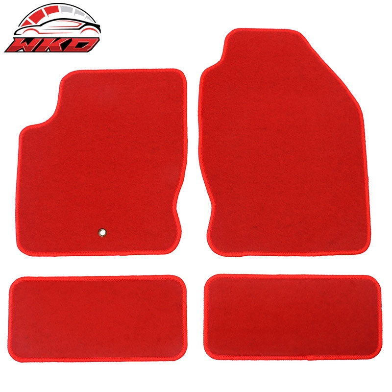 Wholesale 00-07 Ford Focus 4PCS Auto Car Floor Mats Liner Front Rear Nylon Red Carpet