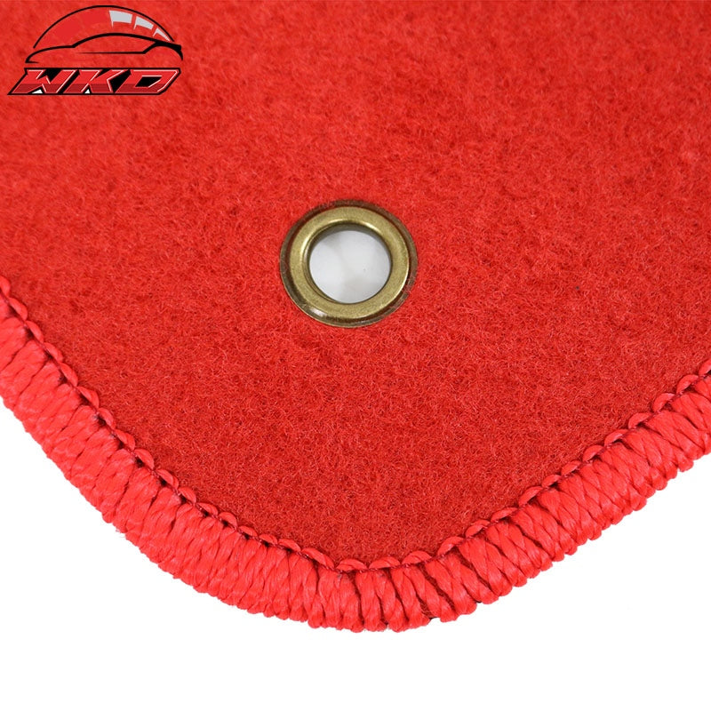 Fits 12-18 Ford Focus Car Auto Floor Mats Liner Front Rear Nylon Red Carpets 4PC