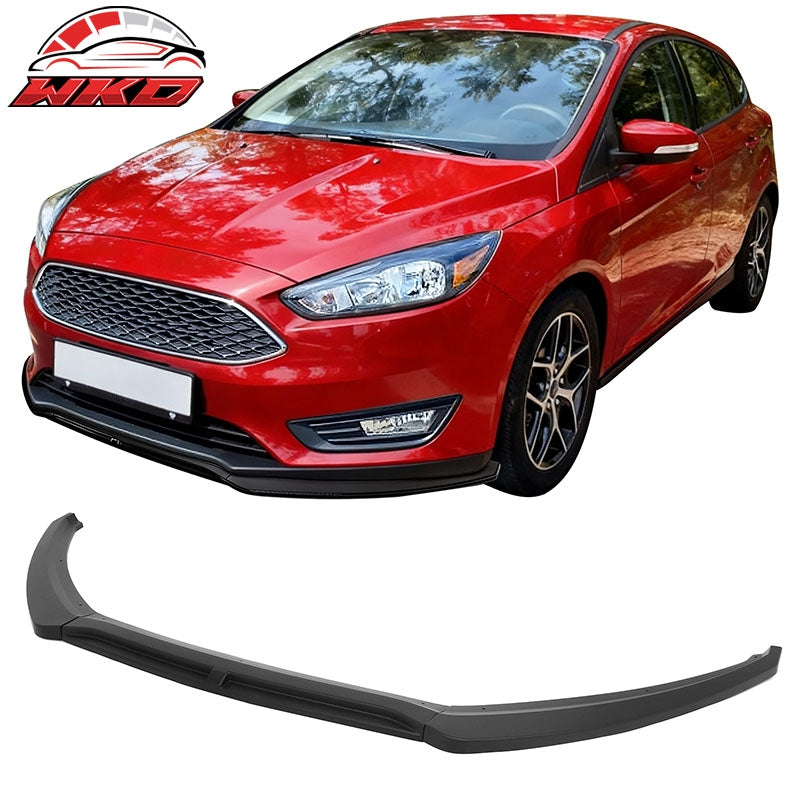 Wholesale 15-18 Ford Focus IKON Style Front Bumper Lip Spoiler Matte Black PP 3PCS