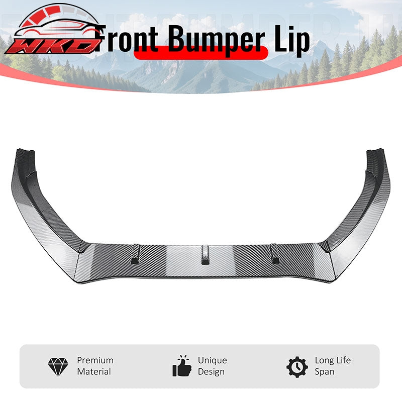 Fits 16-18 Ford Focus RS IKON Style Front Bumper Lip ABS Carbon Fiber Print 3PCS