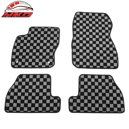 Wholesale For 12-18 Ford Focus Sedan Floor Mats Non-Slip Carpet Checkered Black Gray Plaid - Wikond Auto