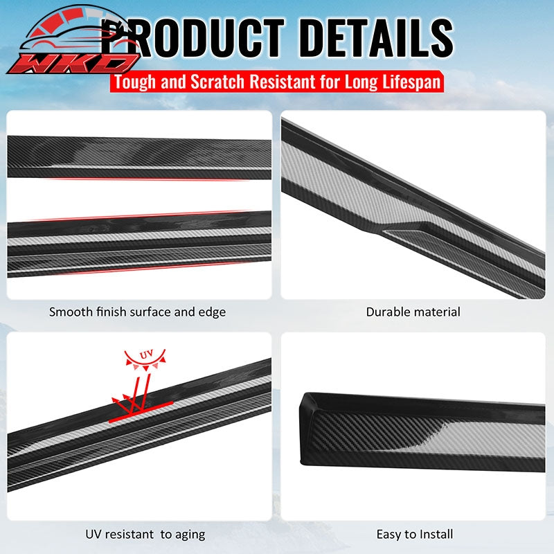 Fits 24-26 Ford Mustang 7th Gen IKON Style Carbon Fiber Print Side Skirts Add on
