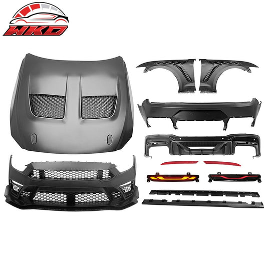 Wholesale For 15-17 Ford Mustang Bumper Conversion + Fender + Hood + Diffuser +Side Skirts - Wikond Auto