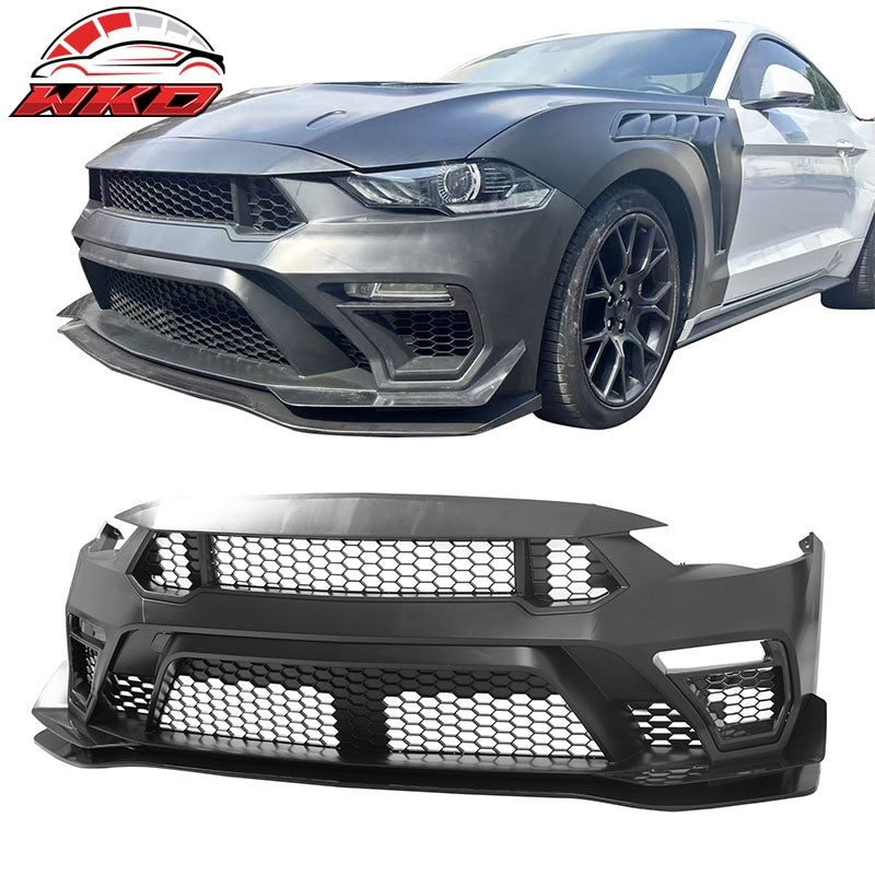 For 18-23 Ford Mustang Bumper Conversion + Fender + Hood + Diffuser +Side Skirts