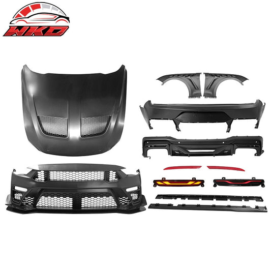 Wholesale For 18-23 Ford Mustang Bumper Conversions + Fender + Hood + Grille + Side Skirts - Wikond Auto
