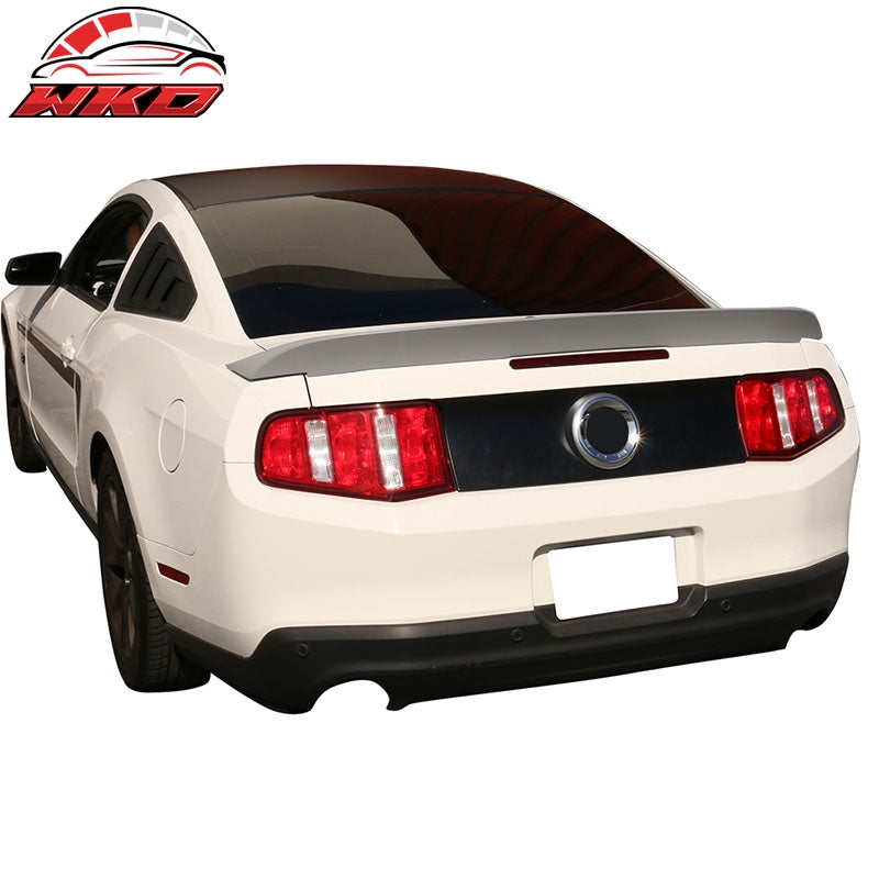 Fits 10-14 Ford Mustang D Style Rear Trunk Spoiler Wing Lip Unpainted Black ABS