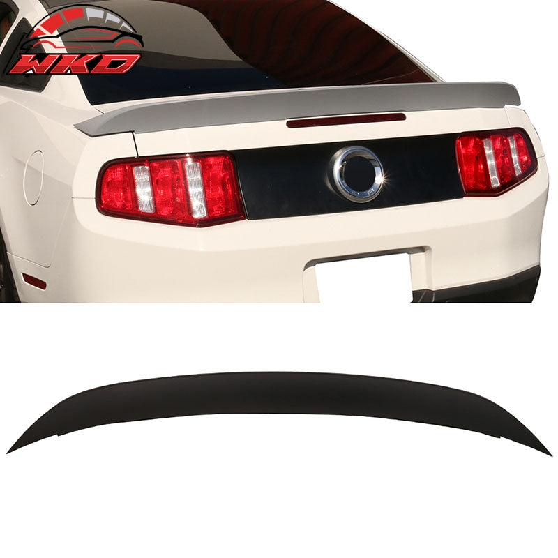 Fits 10-14 Ford Mustang D Style Rear Trunk Spoiler Wing Lip Unpainted Black ABS