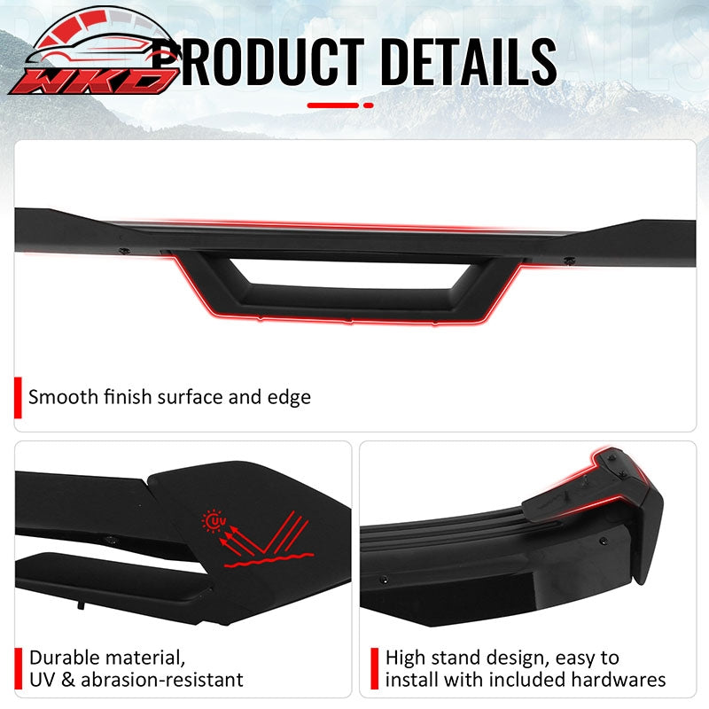 Fits 24-26 Ford Mustang Dark Horse HP Style Trunk Spoiler Wing Matte Black ABS