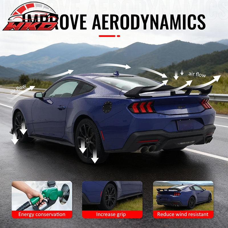 Fits 24-26 Ford Mustang Dark Horse HP Style Trunk Spoiler Wing Matte Black ABS