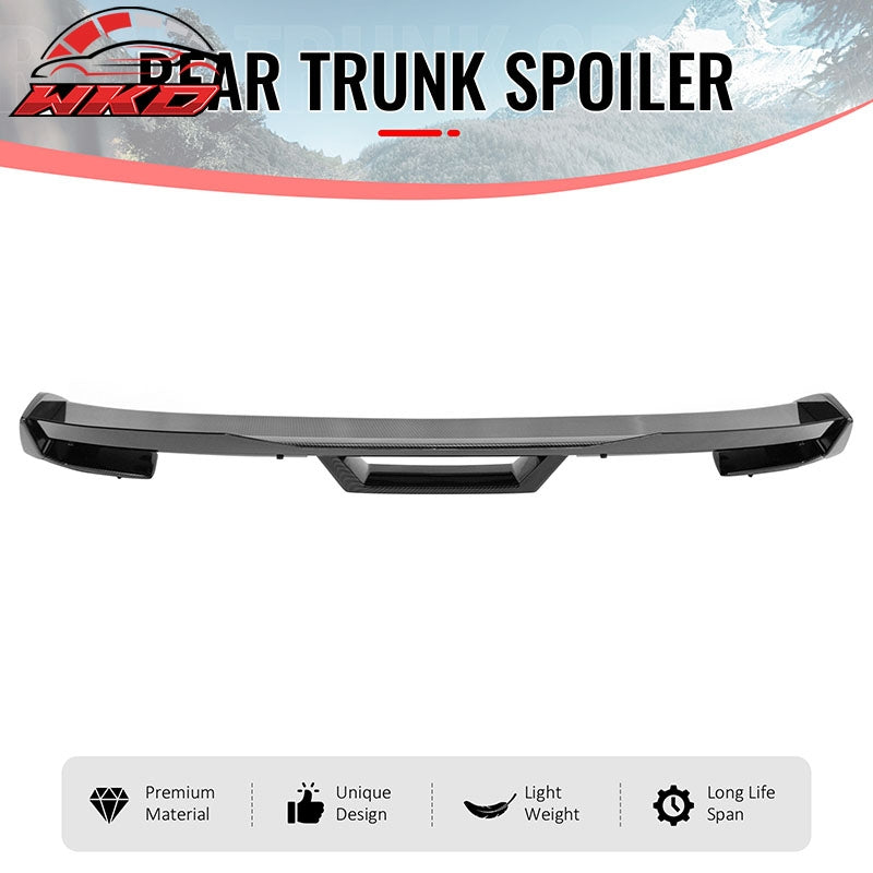 Fits 24-26 Ford Mustang Dark Horse HP Style Trunk Spoiler Carbon Fiber Print ABS