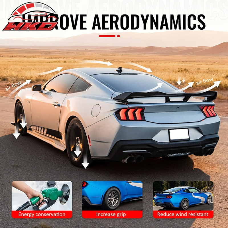 Fits 24-26 Ford Mustang Dark Horse HP Style Trunk Spoiler Carbon Fiber Print ABS