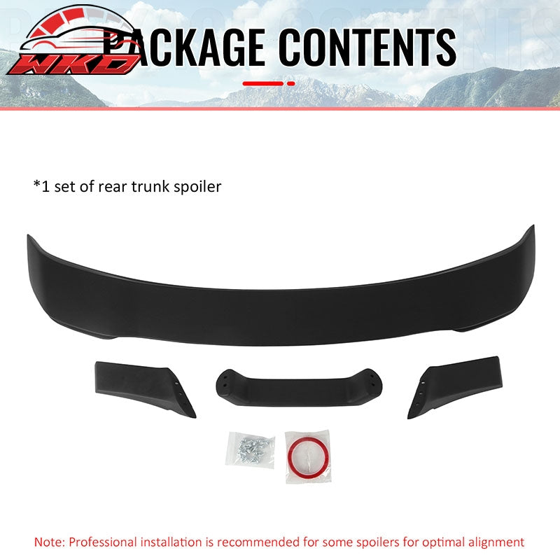 Fits 24-26 Ford Mustang Dark Horse Style Rear Trunk Spoiler Wing Matte Black ABS
