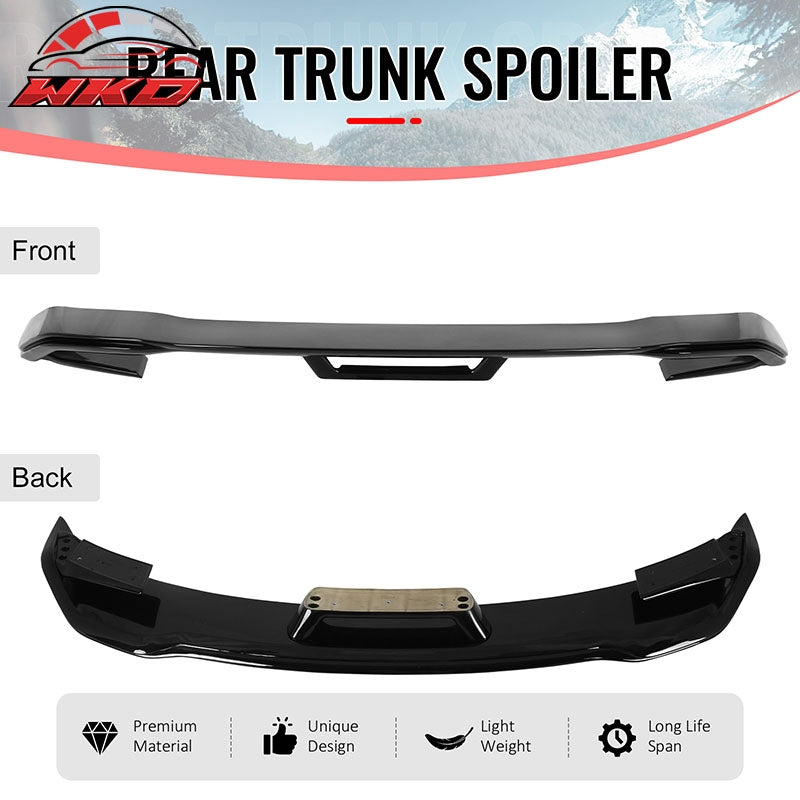 Fits 24-26 Ford Mustang Dark Horse Style Rear Trunk Spoiler Wing Gloss Black ABS