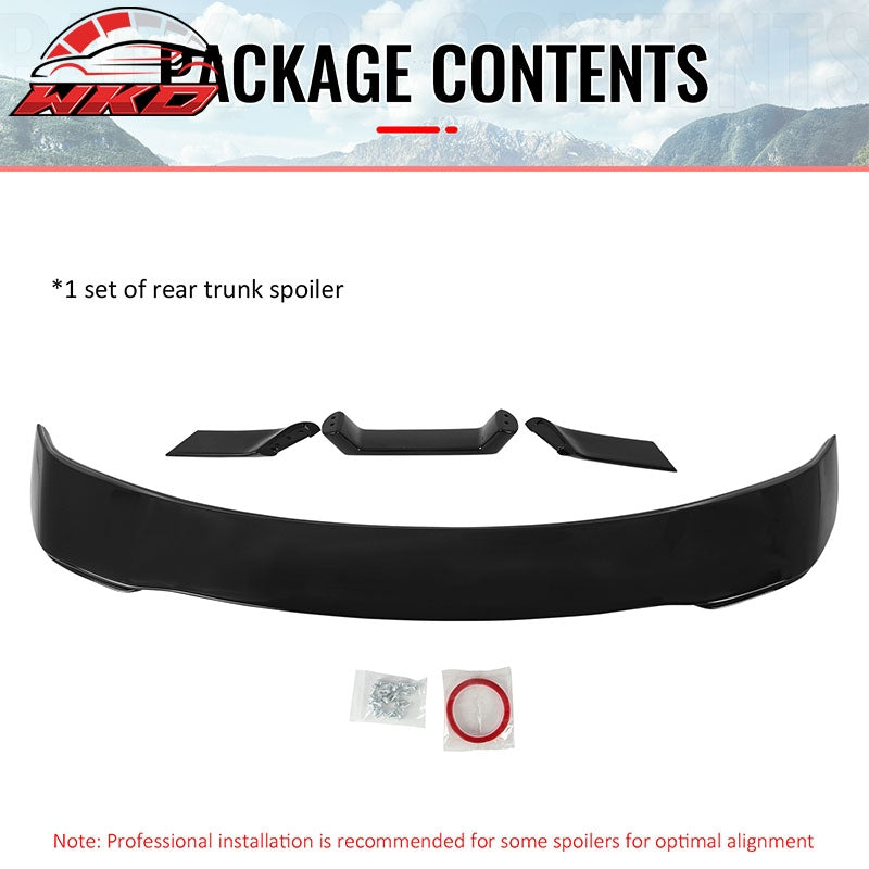 Fits 24-26 Ford Mustang Dark Horse Style Rear Trunk Spoiler Wing Gloss Black ABS