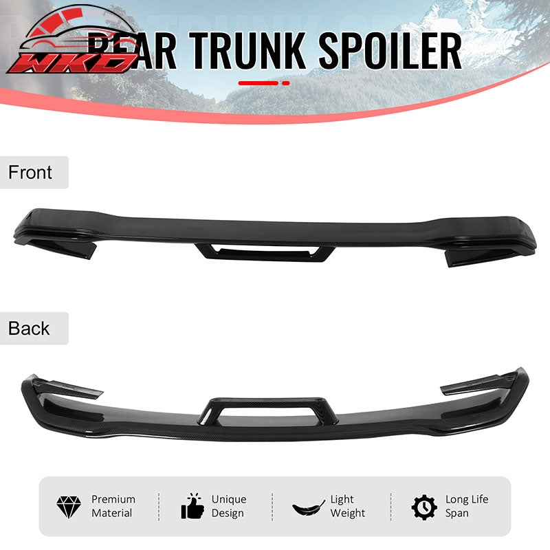 Fits 24-26 Ford Mustang Dark Horse Style Trunk Spoiler Carbon Fiber Print ABS