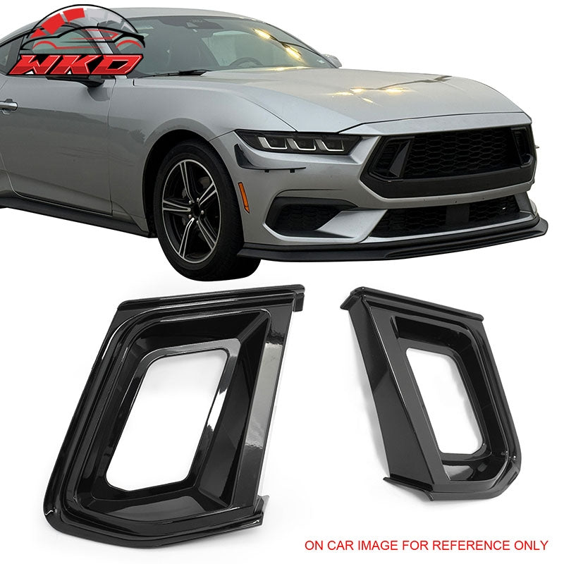 Fits 24-26 Ford Mustang Ecoboost GT Style Front Upper Grille Gloss Black ABS 2PC