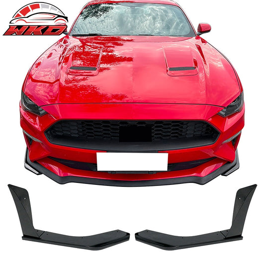 Wholesale 18-23 Ford Mustang Ecoboost/GT GT500 Front Bumper Winglets Gloss Black 2PCS - Wikond Auto