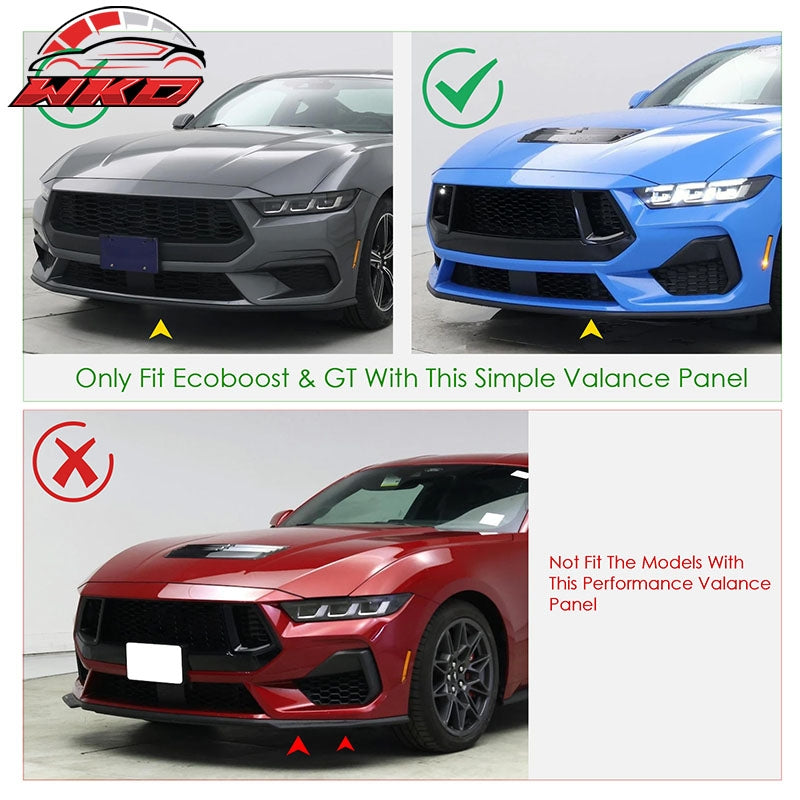 Wholesale 24-26 Ford Mustang Ecoboost&GT IKON Front Bumper Splitter w/ Red Strut Rods - Wikond Auto