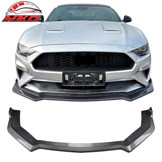 Wholesale 18-23 Ford Mustang Ecoboost/GT IKON Front Bumper Lip Carbon Fiber Print 3PC - Wikond Auto