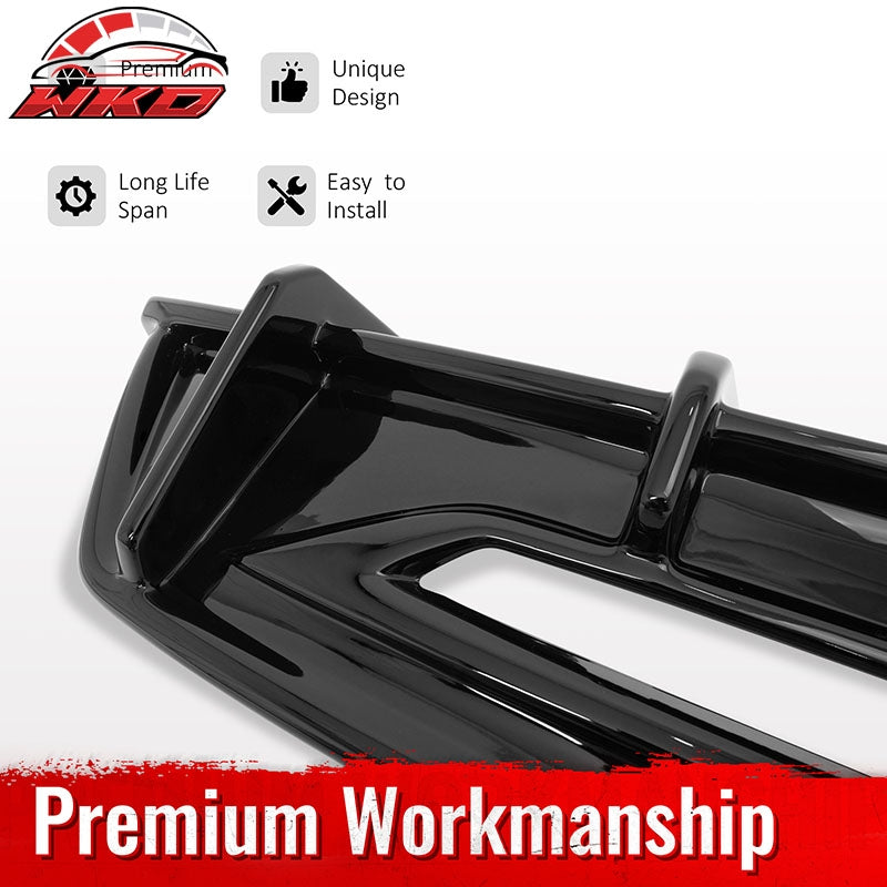 Fits 24-26 Ford Mustang Ecoboost & GT IKON Style Rear Diffuser Gloss Black ABS