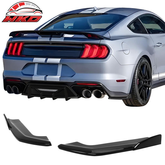 Wholesale For 24-26 Ford Mustang Ecoboost GT IKON Style Rear Bumper Aprons Gloss Black 2PC - Wikond Auto