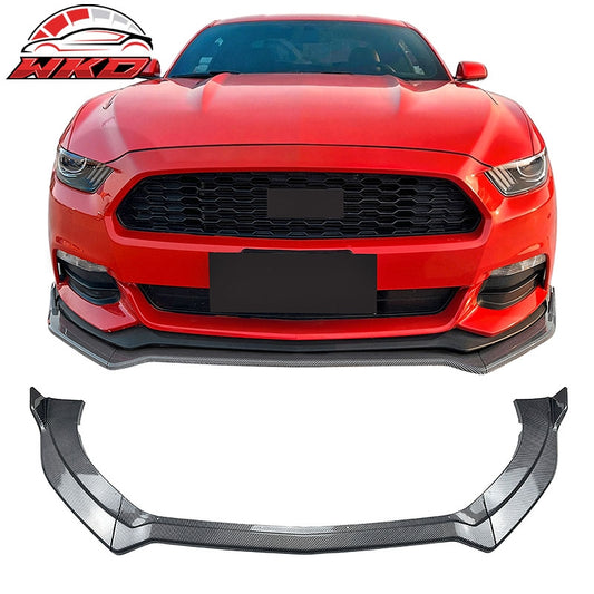 Wholesale 15-17 Ford Mustang Ecoboost/GT/V6 Front Bumper Lip Carbon Fiber Print 3PCS - Wikond Auto