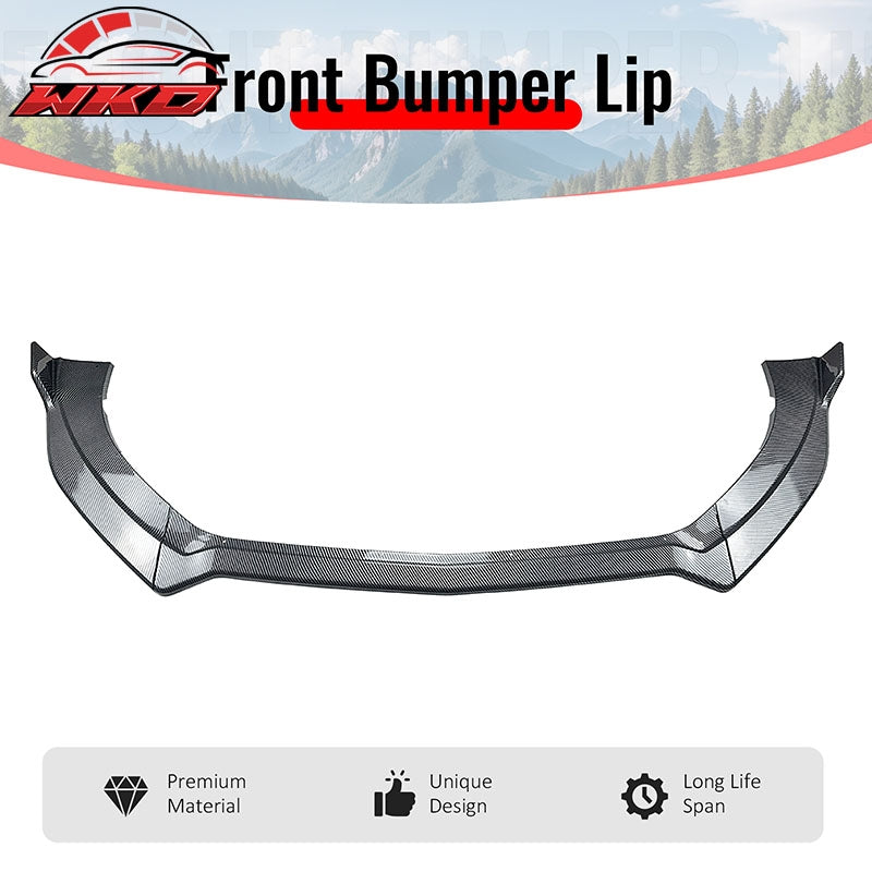 Fits 15-17 Ford Mustang Ecoboost/GT/V6 Front Bumper Lip Carbon Fiber Print 3PCS