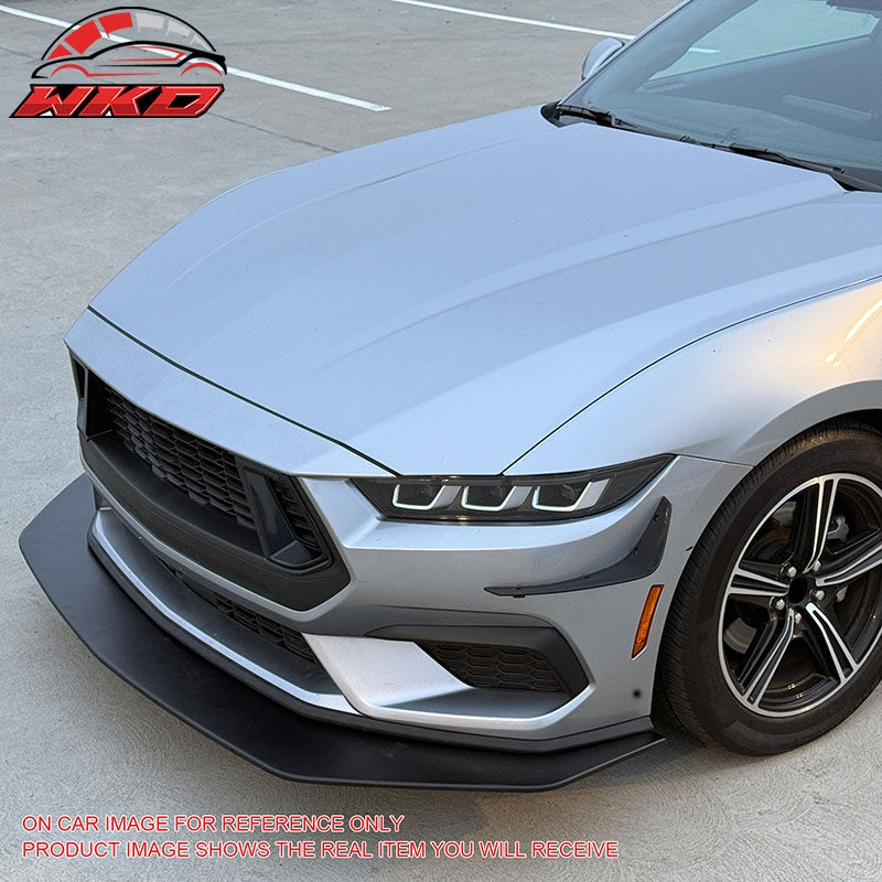Fits 24-26 Ford Mustang Ecoboost IKON Front Bumper Canards Carbon Fiber Print PP