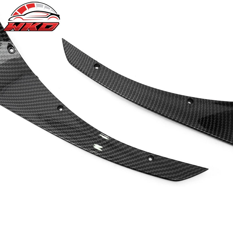 Fits 24-26 Ford Mustang Ecoboost IKON Front Bumper Canards Carbon Fiber Print PP
